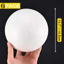 6 Inch Foam Ball,6 Pack White Polystyrene Foam Balls for Craft Making School Solar System Project Wedding Christmas Supply