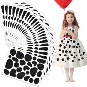 Coopay 24 Sheets Black Adhesive Felt Circles Felt Pads Spotty Dog Style 576 Pieces Irregular Shape Dots for Halloween DIY Sewing Projects Costume