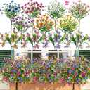Der Rose 12Pcs Artificial Flowers for Outdoors with Large Fake Butterfly Flowers, Colorful Faux Flowers UV Resistant Outdoor Plants for Porch Patio Garden Window Box Outside Decor