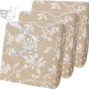 FORCHEER Waterproof Patio Cushion Covers, Floral Printed Stretch Outdoor Covers for Patio Furniture, Wicker Chair Cushion Covers Set of 3