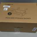 2 Sets Upgrade Poolside Storage Basket, Above Ground Pool Storage Basket with Pool Cup Holder, For Steel Round or Oval Frame Above Ground Pools, Fits 3 Inch or Less Top Rail