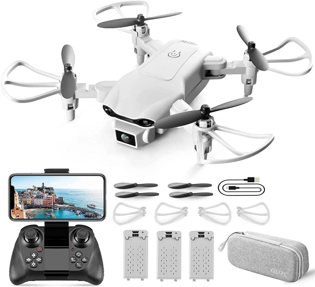 4DV9 Mini Drone with 1080P HD Camera for Kids Live Video RC Quadcopter for Adults Beginners Toys Gifts,Altitude Hold, Waypoints Functions,One Key Start,3D Flips,3 Batteries,Gray