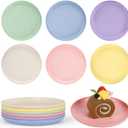 6 Inch Wheat Straw Plates, 6 Pack Small Plates, Lightweight Unbreakable Plastic Dinner Plates for Kids Adult Dinner Camping Salad Dessert