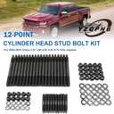 12-Point Cylinder Gasket Head Stud Bolt Kit Compatible with 2004-2019 LS1 LS3 5.3L 5.7L 6.0L Engines / Chevy LS1 LS6 4.8L 5.3L 6.0L # 234-4317