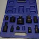 11pcs Impact Adapter and Reducer Set and Universal Joint Swivel Socket Adapter Set, 1/4" 3/8" 1/2" 3/4" 1" Drive Socket Adapter Set, Cr-Mo Steel,With a Storage Case.