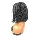 Knotless Boho Braids Wig for Black Women Heat Soft Synthetic Short Bob Box Braided Wig Half Curly Half Braided Wig African Crochet Braids Wigs (12 inches, New Middle Black)