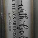 YWMZYKJGS With God All Things Are Possible Sign Wall Decor 40"x15" Matthew 19:26 Bible Verse Jesus Religious Christian Scripture Prayer Large Wooden Framed Wall Hanging Art (Wood)