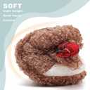 ASHION Women's Cute Fuzzy Reindeer House Slippers Stuffed Animal Bedroom Slippers Cozy Christmas Indoor Shoes (7-7.5)