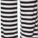 Gracyoga Women's Comfy Pajama Pants Wide Leg Lounge Palazzo Yoga Pants Stretch Casual Floral Print Fold Waist Pants (Large)