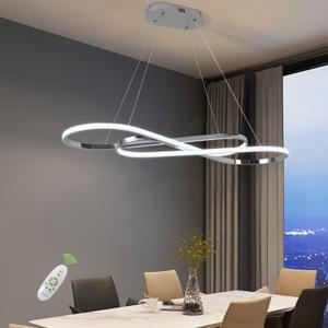 Modern Chandelier,Led Chandelier for Kitchen Island Lighting,Modern Led Pendant Light for Kitchen Island Chandelier Over Table,Dimmable Modern Chandeliers for Dining Room Light Fixture with Remote, 39.37in