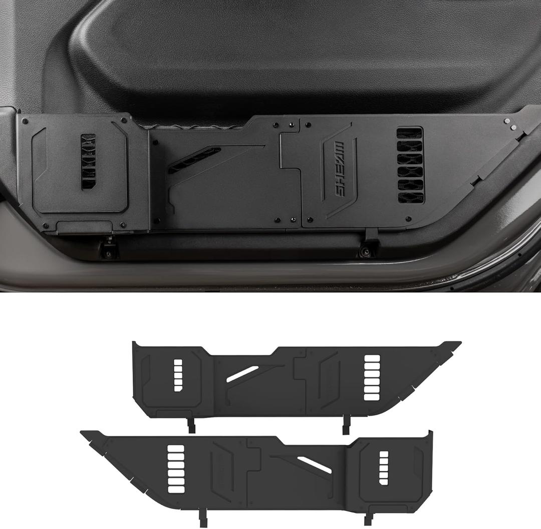 Metal Front Door Pocket Storage Box Compatible with 2018-2025 Jeep Wrangler JL 2/4 Door 4XE Gladiator JT, Car Side Insert Organizer Box Interior Accessories Replaces Weak Saggy Net -2PCS