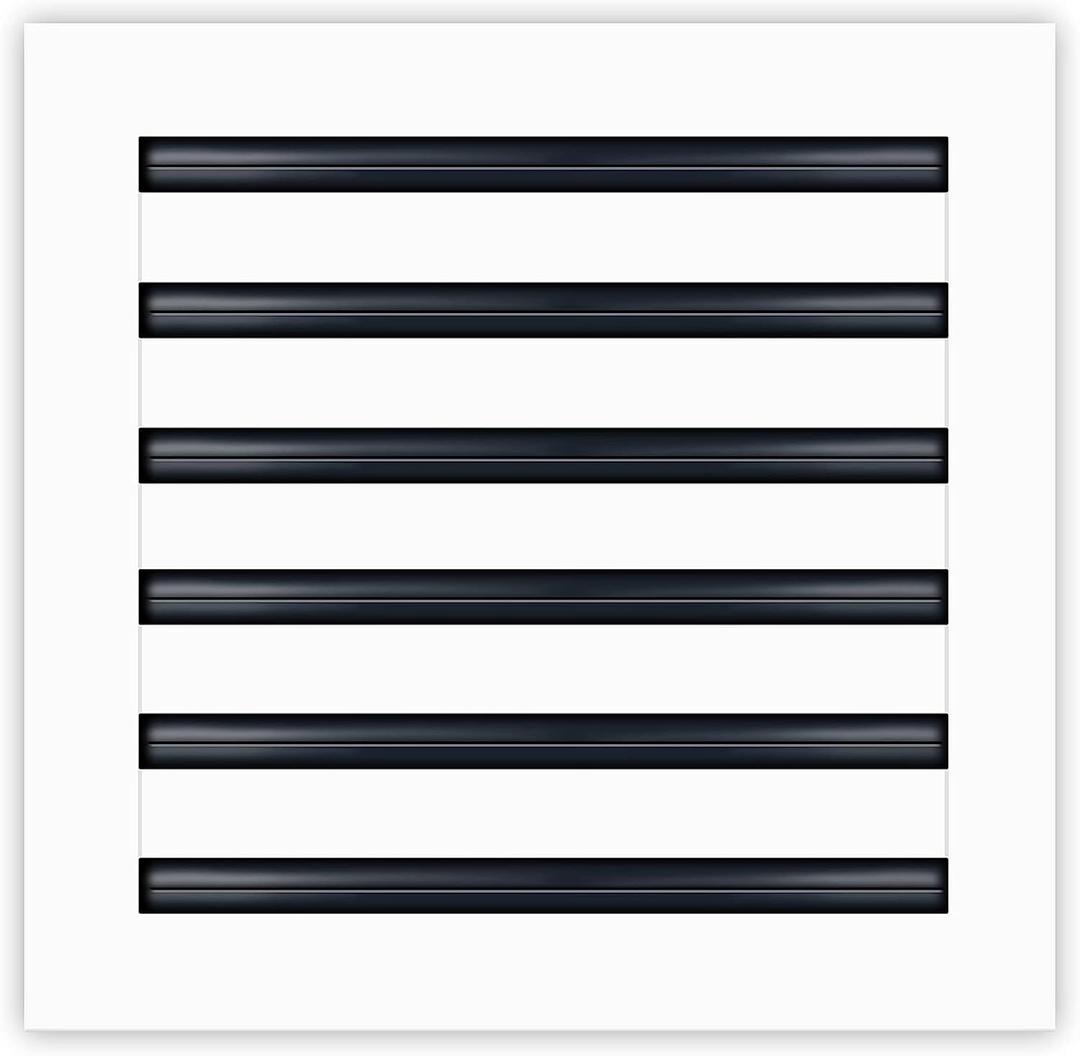 12x12 Modern AC Vent Cover - Decorative White Aluminum Air Vent - Standard Linear Slot Diffuser - Heating and Cooling Register Grille for Ceiling, Walls & Floors - Texas Buildmart