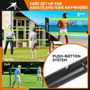 12ft Badminton Net Set for Backyard Beach with Durable Anti-Sagging Net, Heavy Duty Poles, 2 Aluminum Badminton Rackets, 3 Shuttlecocks, Carry Bag - Easy Setup & High Stable