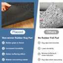 Placoot 8x10 Ft Non Slip Rug Pad Gripper, 1/3-inch Thick Shock-Absorbing Carpet Mat, Under Area Rugs Anti Skid Mat with Natural Rubber Backing, Surface Cushion for Hardwood, Carpet, Tile Floors