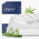 MR&HM Twin Fitted Sheet Only, Ultra-Soft Rayon Derived from Bamboo & Polyester Blend, Silky & Breathable, 15" Deep Pocket with Elastic Straps, Cooling Fitted Sheet for Hot Sleepers, White