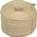 Premium Brazilian Sisal Rope, Natural Fiber 100% Sisal, Ultra Durable, Chemical-Free, Ideal for DIY, Cats, Scratching Post Replacement, Home Decor, Garden, Crafting (1/5 100 ft / 5mm 30m)
