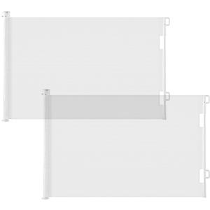 Cumbor 2 Pack Baby Gate Retractable Gates for Stairs, Mesh Dog Gate for The House, Wide Pet Gate 33" Tall, Extends to 55" Wide, Long Child Safety Gates for Doorways, Hallways, Indoor/Outdoor(White)