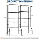 Garvee Over Washer and Dryer Storage Shelves, Heavy Duty 4 Tiers Laundry Room Storage and Organizer System, Adjustable Height Clothes Drying Rack with 2 Clothes Hanger Rods, Space Saving