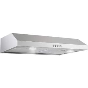 SNDOAS Under Cabinet Range Hood,30 inch Ductless Range Hood Alterable to Ducted,Stainless Steel Kitchen Exhaust Hood with 700CFM, 3-Speed Fan,Stove Vent and Oven Hood with Button Control