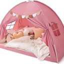 Bed Tent Twin, Bed Canopy for Kids Girls, Tents Toddler Portable Sleeping Tents Indoor, Pink Bunk Canopy Playhouse for Twin Size Bed, Pink 