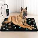 GOLOPET Large Dog Heating Pad 36x24 in with Smart Thermostat Switch and Power Line Protection Tube,Obtained MET and UL Dual Certification,Waterproof Pet Heating Pad for Dogs,with Plush Fabric Cover