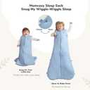 Momcozy Sleep Sack for Baby 0-6 Months, 1.5 TOG Baby Wearable Blanket with Supportive Plush Filling, Two-Way Zipper for Easy Diaper Changes, Snap-Fit Design for Growing Babies, Small, Blue