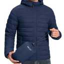 Pioneer Camp Puffer Jacket Men Lightweight Packable Down Jacket Men Hooded Insulated Thermal Warm Winter Jackets for Snow Ski, Medium