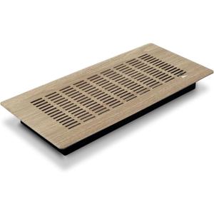Floor Register 4" x 10" (Duct Opening Size) Easy Adjust Air Vent Cover,Floor Vent Covers Register Grille,Heavy Duty Vent Cover for Home Floor(Raw Wood Grain & Black)
