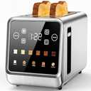 Touch Screen Toaster 2 Slice, Stainless Steel Smart Digital Toasters with Single Slot Toasting, Memory Function, 5 Bread Types & 6 Shade Settings, 1.5" Toasters 2 Slice Wide Slot, 900W