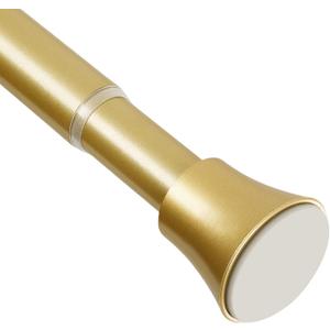 2 x Gold Shower Curtain Rod - Tension Curtain Rod for Window or Bathroom Adjustable 32 to 62 inch Spring Tension Shower Rod No Drilling Non Slip, Gold