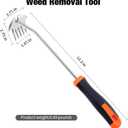 2 x Weed Puller Tool, Portable Garden Weeder Tool, 2026 New Model Rubber Non-Slip Handle Stainless Steel 5-Teeth Weeding Tool, Garden Tools for Vegetable Gardening Backyard Farm Planting & Weeding Tool