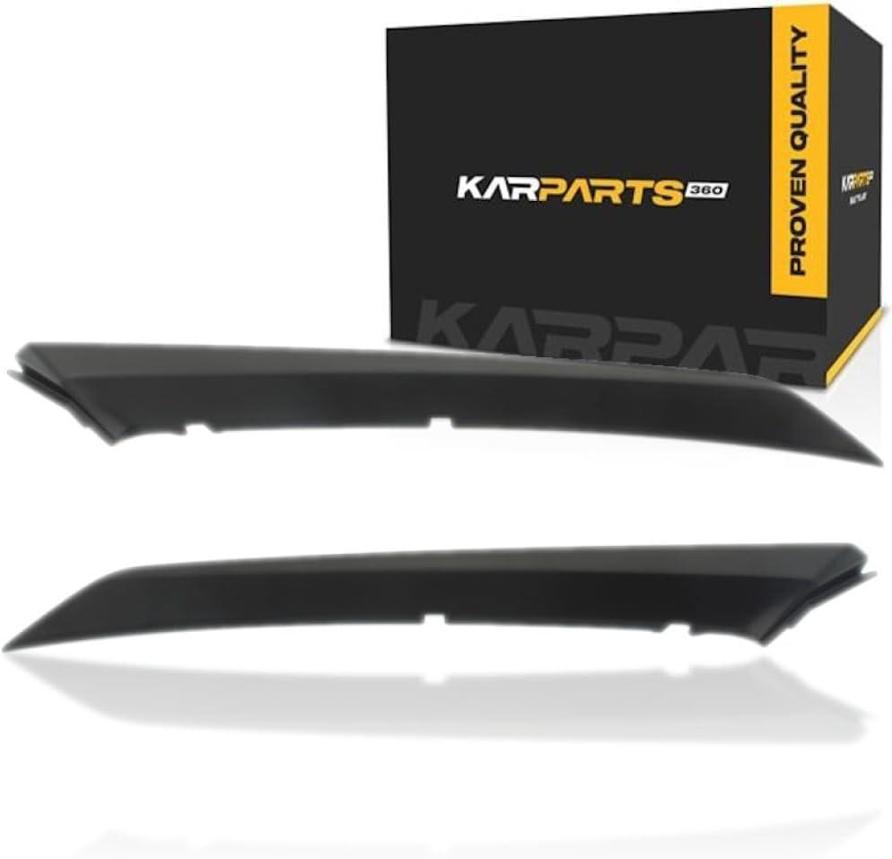 KarParts360 For Toyota Camry 2018 19 20 21 2022 Bumper Trim Driver and Passenger Side | Pair | Front | Upper | ABS Plastic Matte Black | Below Headlight | TO1046104, TO1047104 | 5271333030, 5271233030