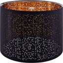 Wellmet Blackgold Drum Lampshades, Easy Assembly Required Replacement Lamp Shades, Fabric Lampshades for Table Lamps Floor Lamps, Metal Spider Fitter, 14"x14"x11"