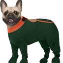 ROZKITCH Dog Onesie with Feet Covered, Prevent Licking & Shedding Recovery Suit, e-Collar Alternative 4-Sleeve with Adjustable Leg Straps, Post-Surgery Bodysuit for Medium Dogs Green M