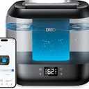 Dreo Smart Humidifiers for Bedroom, Top Fill 4L Supersized Humidifier Large Room with 28 dB, 36H Runtime, Touch/APP/Voice Control, Nightlight, Cool Mist Humidifiers for Baby, Plants, Indoor, Black