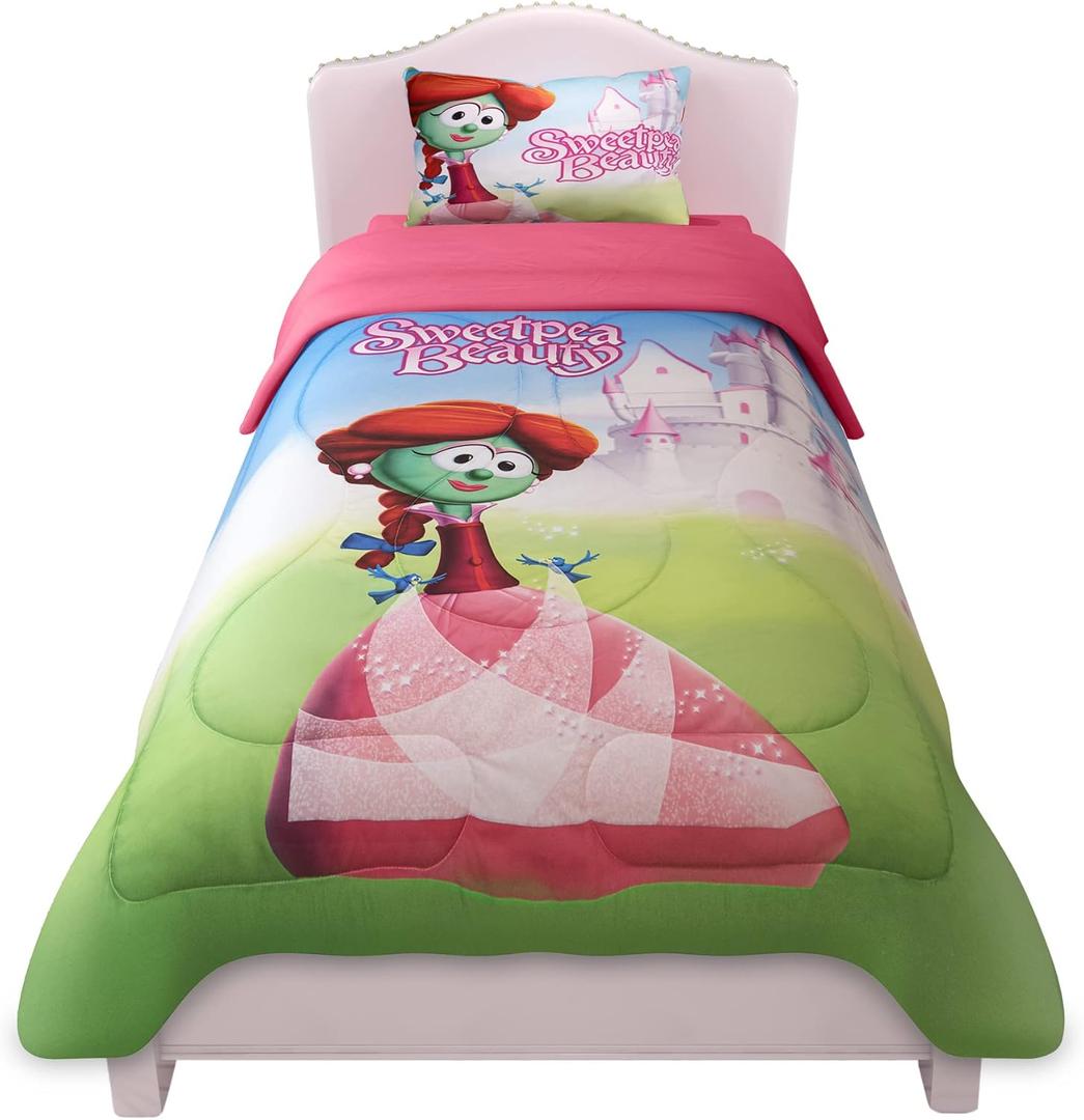 SweetpeaBeauty Kids Bedding Set - Toddler Bed Sheets & Comforter, Soft Twin Sheets, Girls Theme