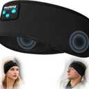 Perytong Sleep Headphones Wireless, Bluetooth Sports Headband Headphones with Ultra-Thin HD Stereo Speakers Perfect for Sleeping, Workout, Jogging, Yoga, Insomnia, Air Travel, Meditation (Deep Black)