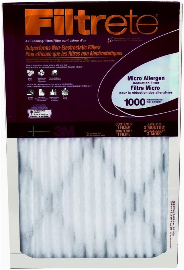 15x20x1, Filtrete Micro Allergen Air Filter, MERV 11, by 3m