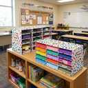 Colingmill 2 Pcs Confetti 15 Slots Classroom Paper Storage Organizer 29x12