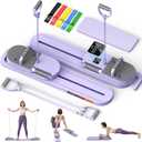 Upgrated Pilates Board,Pilates Reformer with Counter and Resistance Band,Pilates Board for Home Workout Combines Push up Board and Ab Machine for Full Body (Purple)
