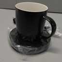 BESTINNKITS Smart Coffee Cup Warmer Set, Auto On/Off Gravity-induction Mug Office Desk Use, Candle Wax Cup Warmer Heating Plate (Up To 131F/55C), 14oz (Black)