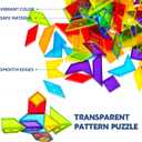 Pairez Toys Transparent Pattern Blocks, 126 Pcs Geometric Shapes Blocks, Tangram Puzzles, Practice Sorting Counting Patterning, Math Manipulatives for Kids, Back to School Supplies, Teacher Supplies, 89.96 mm x 89.96 mm x 165.1 mm