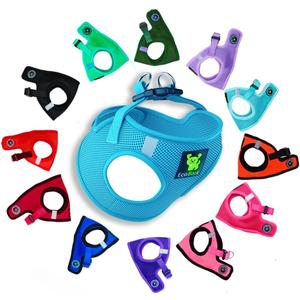 EcoBark Step in Dog Harness - Eco-Friendly Teacup Dog Harnesses for XXS, XS, and Small Dogs - Reflective and Adjustable Mini Body Halter Vest -Tiny Soft Mesh - Toy Breeds Under 5 lbs (Baby Blue, XXS)