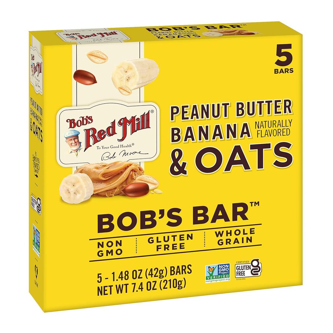 Bob's Red Mill 5pk PB Banana & Oats Bar, 5 bars (Pack of 1) - Non GMO, Gluten Free, Kosher (EXP 12/14/25)
