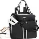 Pickleball Bag Pickle Ball Backpack for Women,Pickleball Accessory Tote Sport Equipment Bag Machine Washable with Shoe Compartment,Wet Pocket,Adjustable Shoulder Strap Fence Hook,Great Gift 30L-Black