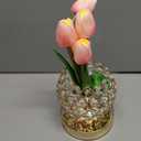 Birthday Gifts for Women Mothers Day Gifts/ for MomTable Lamp, 3 Color Crystal Flower Bedside Lamps Infinitely Dimming with USB Charge Small Night Light,Nightstand Touch Lamp for Bedroom (pink-tulip)