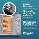 Elite Gourmet ETO4510MX French Door 47.5Qt, 18-Slice Convection Oven 4-Control Knobs, Bake Broil Toast Rotisserie Keep Warm, Includes 2 x 14" Pizza Racks, Stainless Steel, 18-slice, 45l