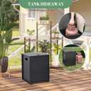 Propane Tank Cover Table 20LB Outdoor Gas Cylinder Hideaway Storage Box with Side Handles Metal Side Table for Garden Fire Pits