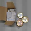 EZVALO Picture Lights for Wall, 2000mAh Rechargeable Battery Magnetic Poster Lights with 3 Color Temps & 12 RGB, Remote Dimmable Timer Painting Light, Wall Decor Light for Art Display, Frame (3 Pack) (Gold)