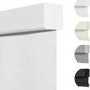 Persilux Custom Size Blackout Roller Shades & Blinds Windows Shades Free-Stop Blackout Blinds with Jacquard Fabric,Cordless Blinds Pull Down Shades for Home, Easy to Install for Door/Office, White